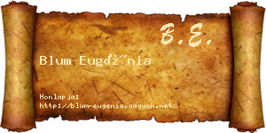 Blum Eugénia névjegykártya